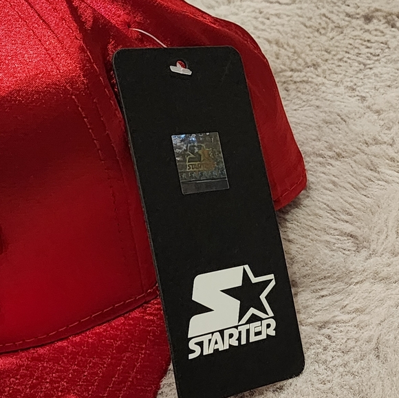 Starter Cliff Out Satin Snapback Hat Red 6C3G0099 NTW OSFM Retro Embroidered 90s - Picture 6 of 7